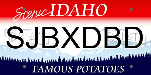 SJBXDBD Idaho License Plate