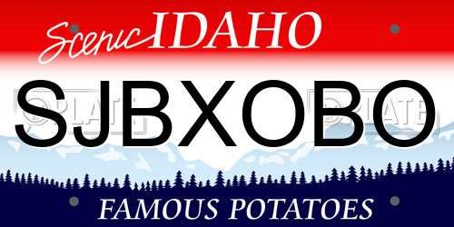 SJBXOBO Idaho License Plate