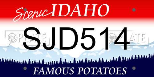 SJD514 Idaho License Plate