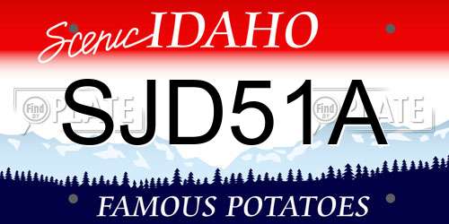 SJD51A Idaho License Plate