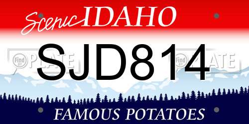 SJD814 Idaho License Plate