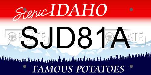SJD81A Idaho License Plate