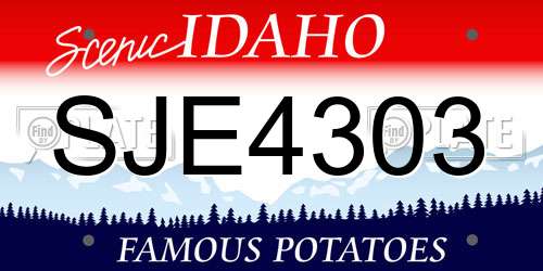 SJE4303 Idaho License Plate