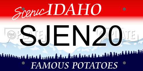 SJEN20 Idaho License Plate