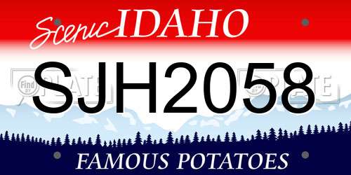SJH2058 Idaho License Plate