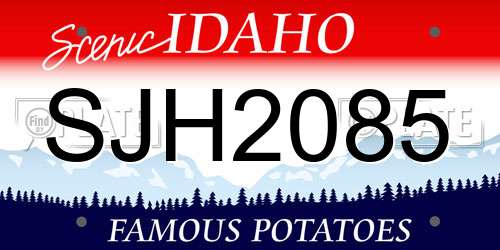 SJH2085 Idaho License Plate