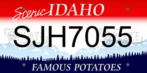 SJH7055 Idaho License Plate