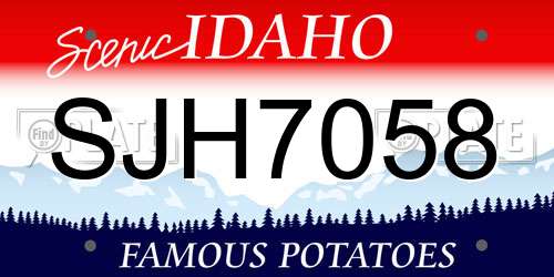 SJH7058 Idaho License Plate