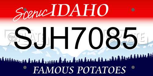 SJH7085 Idaho License Plate