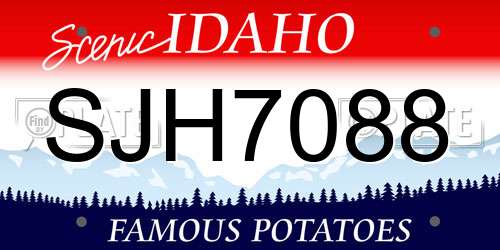 SJH7088 Idaho License Plate