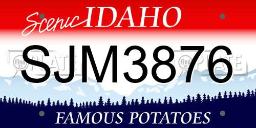 SJM3876 Idaho License Plate