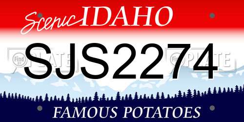 SJS2274 Idaho License Plate