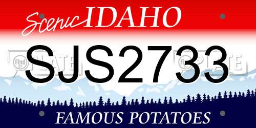 SJS2733 Idaho License Plate