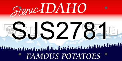 SJS2781 Idaho License Plate