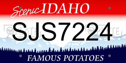 SJS7224 Idaho License Plate