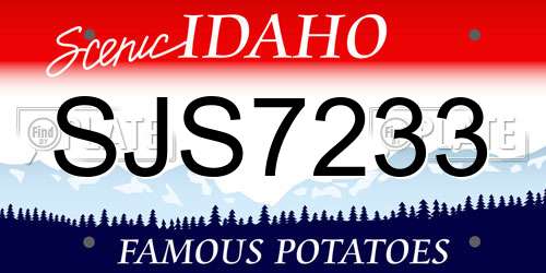 SJS7233 Idaho License Plate