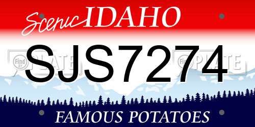 SJS7274 Idaho License Plate