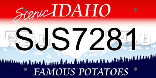 SJS7281 Idaho License Plate