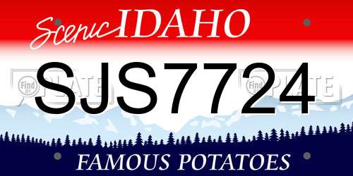 SJS7724 Idaho License Plate