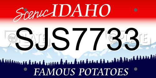 SJS7733 Idaho License Plate