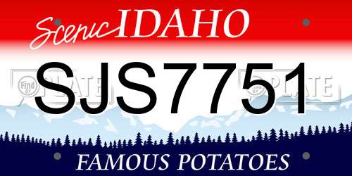 SJS7751 Idaho License Plate
