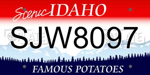 SJW8097 Idaho License Plate