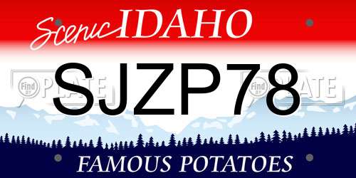 SJZP78 Idaho License Plate