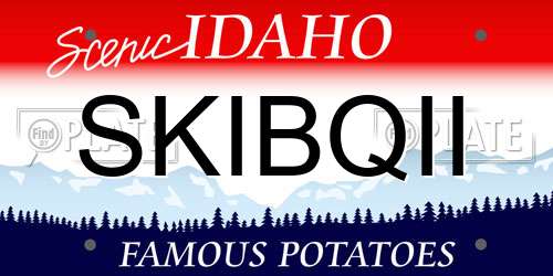 SKIBQII Idaho License Plate