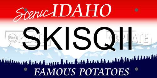 SKISQII Idaho License Plate