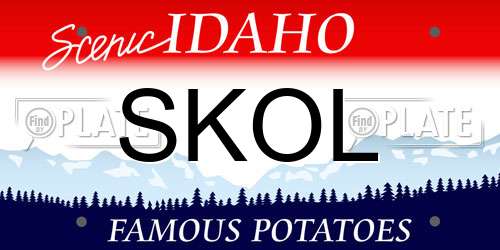 SKOL Idaho License Plate