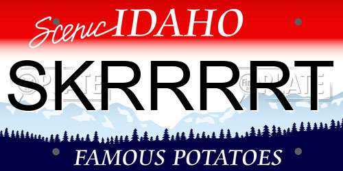 SKRRRRT Idaho License Plate