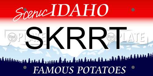 SKRRT Idaho License Plate
