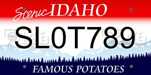 SL0T789 Idaho License Plate