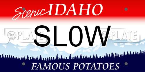SL0W Idaho License Plate
