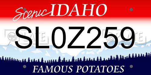 SL0Z259 Idaho License Plate
