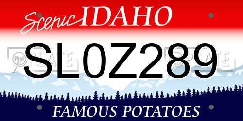 SL0Z289 Idaho License Plate