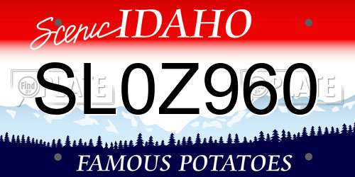 SL0Z960 Idaho License Plate