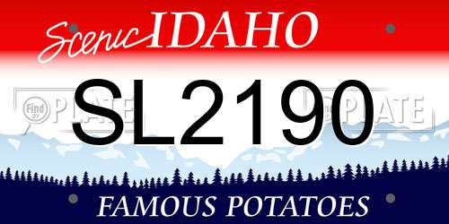 SL2190 Idaho License Plate