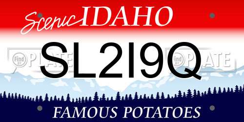 SL2I9Q Idaho License Plate