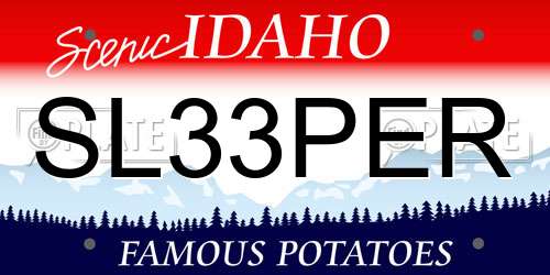 SL33PER Idaho License Plate
