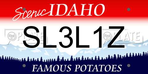 SL3L1Z Idaho License Plate