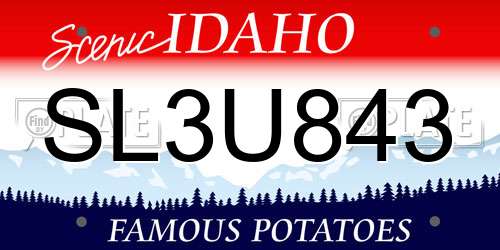 SL3U843 Idaho License Plate