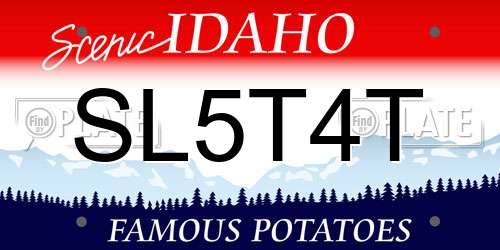 SL5T4T Idaho License Plate