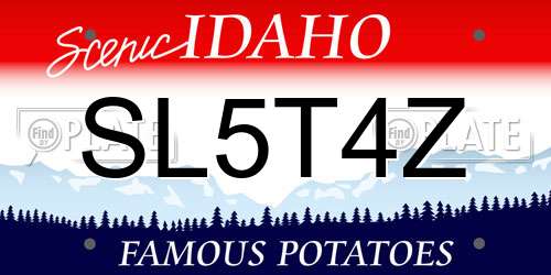SL5T4Z Idaho License Plate