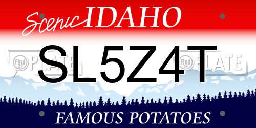 SL5Z4T Idaho License Plate