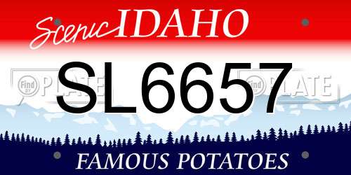SL6657 Idaho License Plate