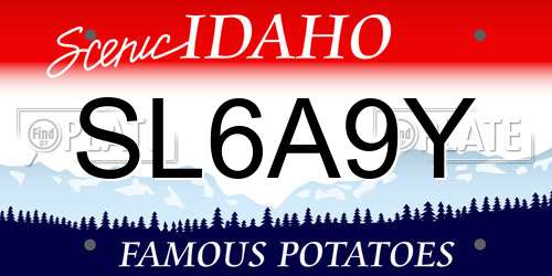 SL6A9Y Idaho License Plate