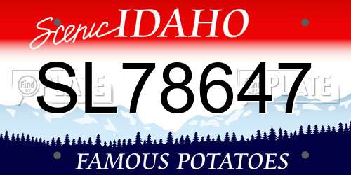 SL78647 Idaho License Plate