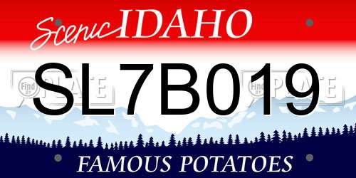 SL7B019 Idaho License Plate