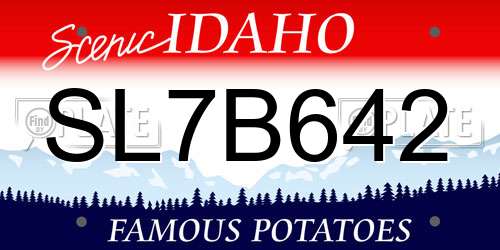 SL7B642 Idaho License Plate